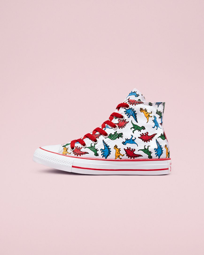 Tenisky Vysoke Converse Chuck Taylor All Star Dinosaurs Chlapcenske Biele Červené Modre | SK JDGIF5